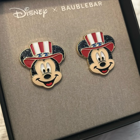 NEW Disney x BaubleBar Patriotic Mickey Mouse Earrings - Picture 3 of 5
